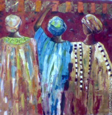 "les africaines" huile, Catherine D.