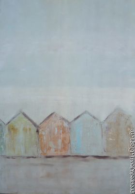 "les cabanes de plages" acrylique sur toile, Catherine D.