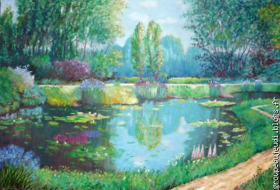 "paysage" huile sur toile, Pierre G.