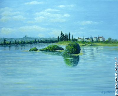 "paysage" huile a l'eau, Michel B.